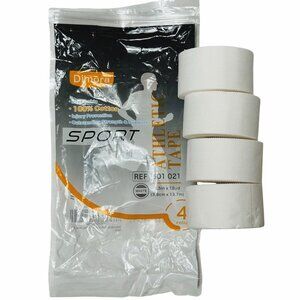 Dimora Sport Athletic Tape 1.5" x 15yd White 100% Cotton 4 Rolls Exp 6/26
